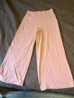 lululemon athletica Wide Leg Pants in Light Pink cropped
